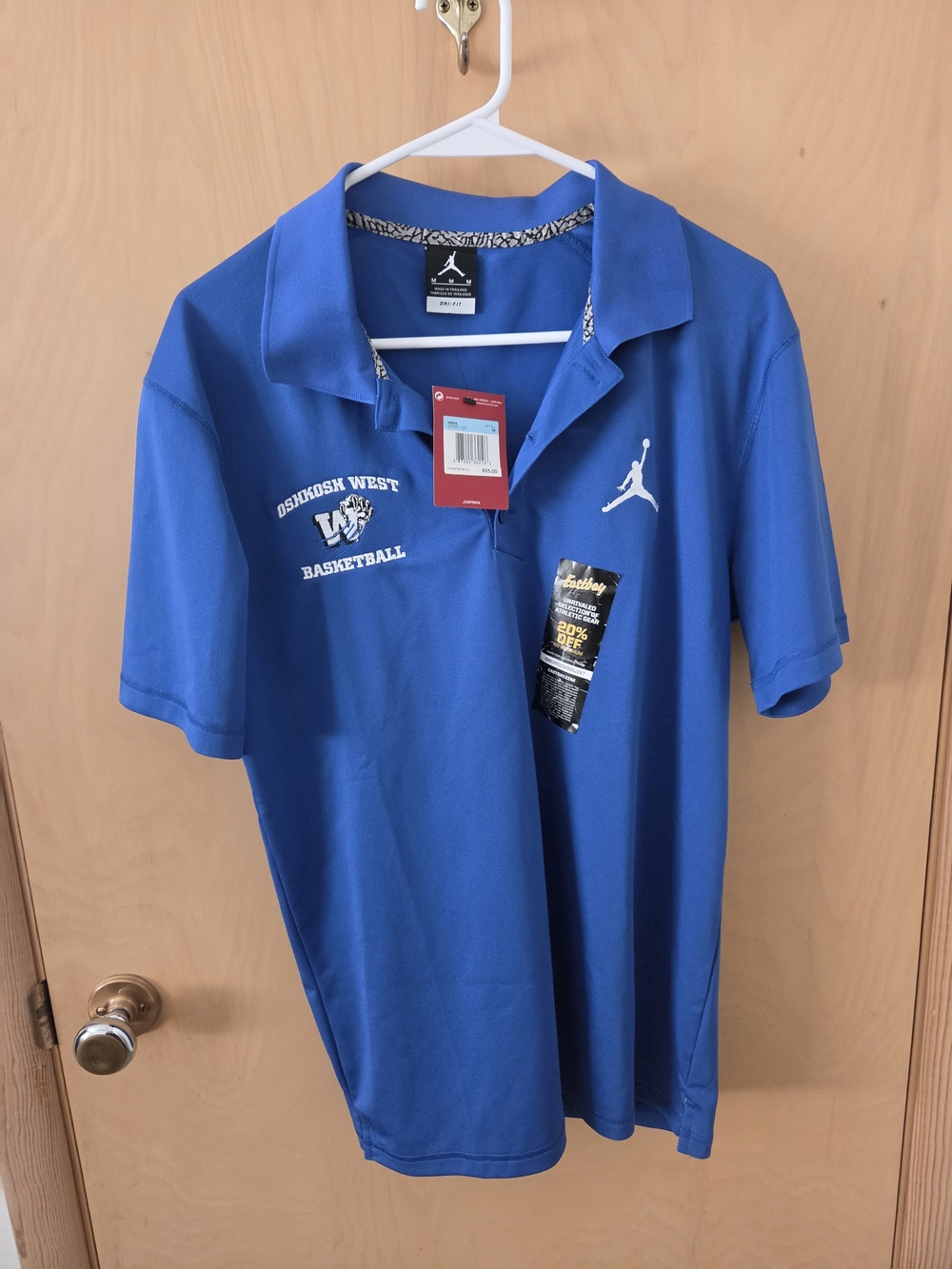 Jordan Men’s Royal Blue Basketball Polo with White Logo